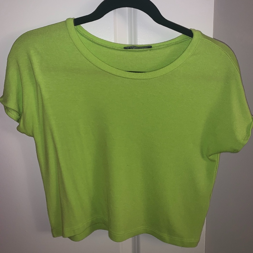 ZARA Bright Green Short Sleeve Tee